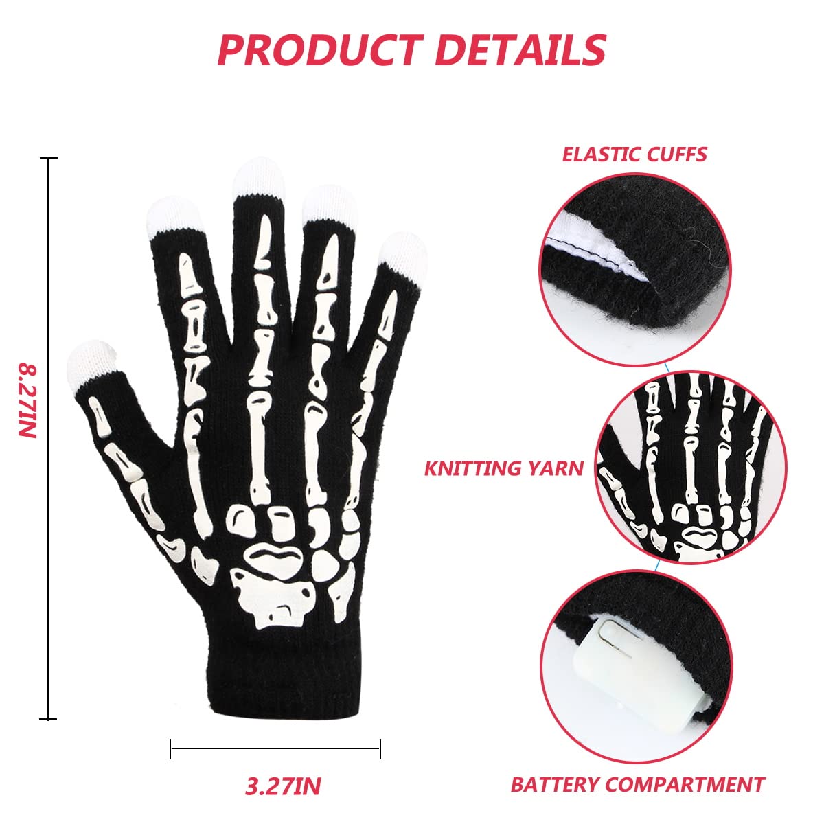 Articulated Finger Extensions, Halloween Articulated Fingers, 3D Printed Flexible Finger Extensions Fits All Finger Sizes Articulated Fingers (Black Glowing-Upgrade)