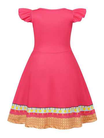 Sukyfecde Princess Dress For Toddler Girls Halloween Costume Outfits Birthday Dress Up Clothes 4T Red