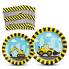 Wernnsai Construction Party Supplies - Disposable Dump Truck Themed Tableware Set For Boys Kids Birthday Dinner Dessert Plates And Napkins Serves 16 Guests 48Pcs