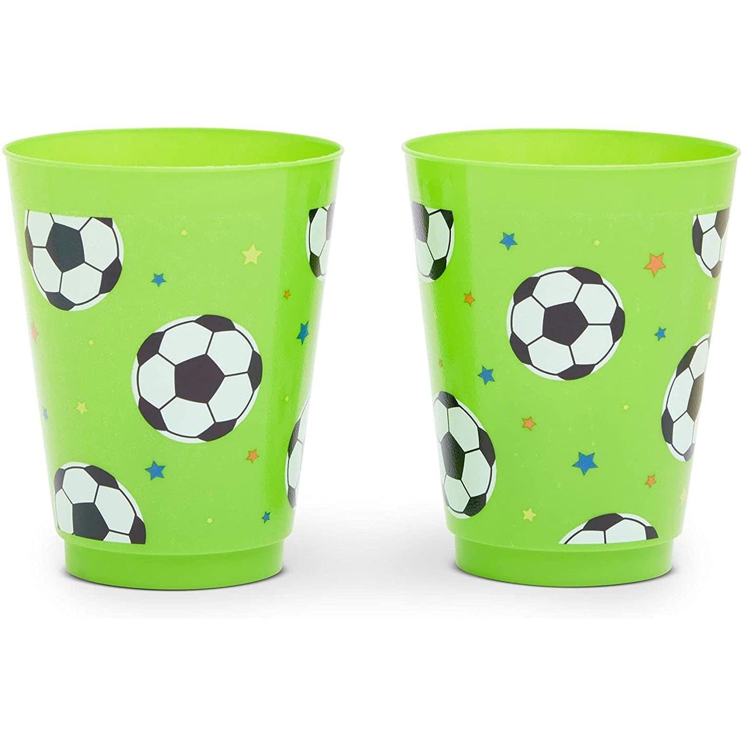 Blue Panda Soccer Reusable Plastic Party Cups – Pack Of 16 – Green