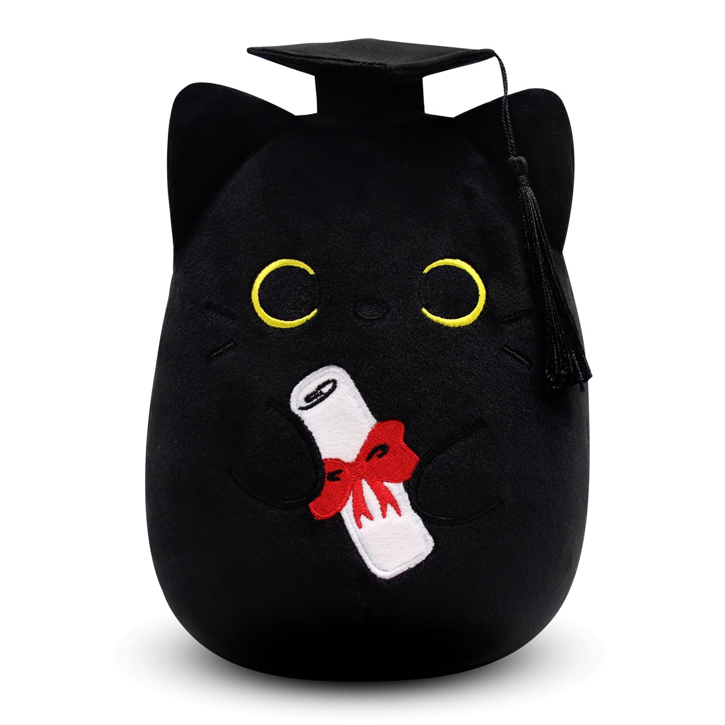 Jizwpoom Graduation Stuffed Animals,Calico Cat Plush With Cap,Graduation Party Stuffed Animal Toy,Graduation Gifts For Kids Girl
