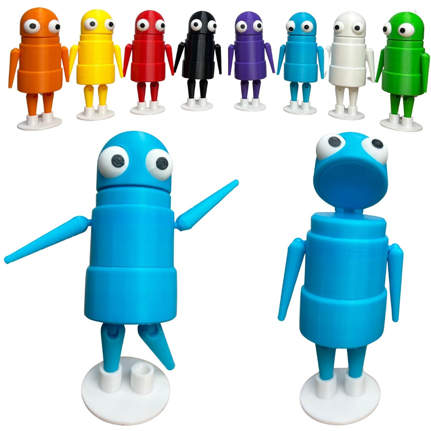 Superbe Repo 3D Printed Character Figure, R.E.P.O Horror Game Posable Articulated Collectible Model For Fans Gift (Blue)