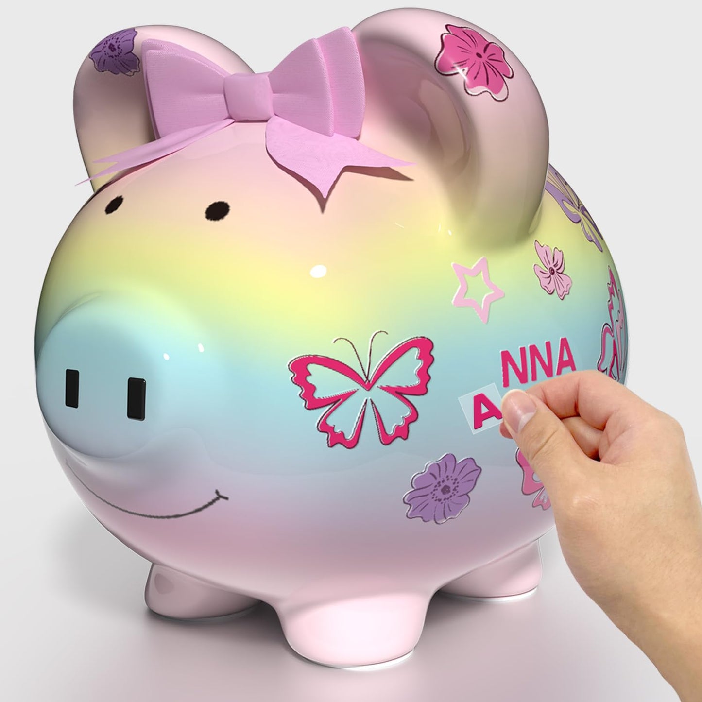 Personalized Ceramic Piggy Bank For Kids With Name Diy, Toddle Piggy Bank For Girls, Alcancias De Dinero Para Nios, Kids Bank Bi