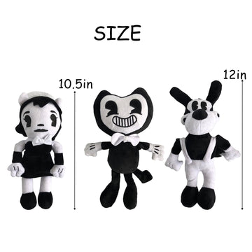 YZONU Anime Plush Toys - Bendy Doll 3PCS Soft Stuffed Animals for Kids & Game Fans - Plush Fabric, Cute Horror Design