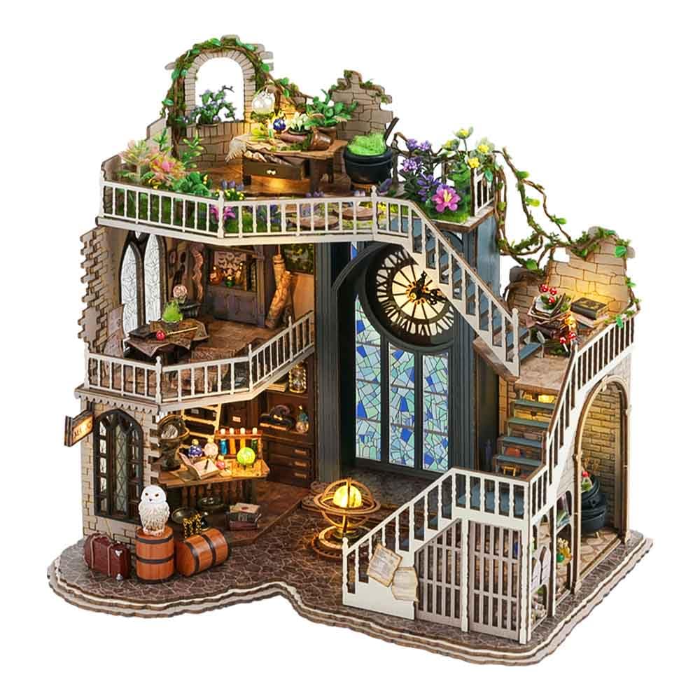 Cutebee Diy Dollhouse Miniature Kit, Diy Wooden Dollhouse Kit Miniature House Kit Tiny House Kit, Creative Room Idea (Magic House)