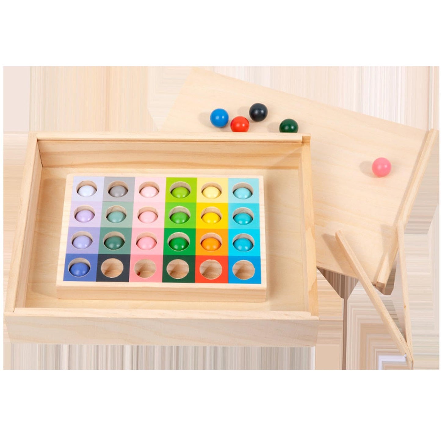 Fashion My Day Rainbow Color Matching Toy Fine Motor Skills Early Learning Wooden Peg Board