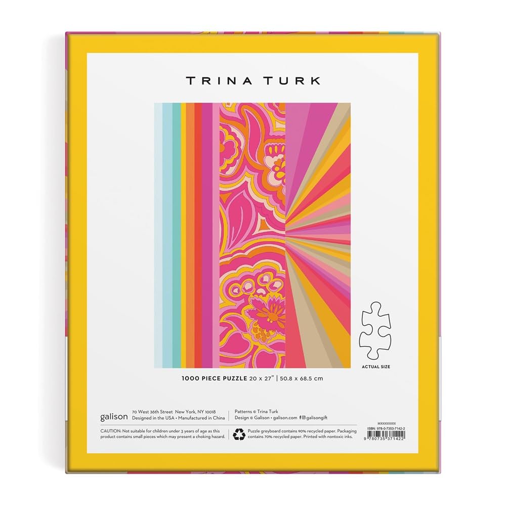 Galison Trina Turk 1000 Piece Puzzle From Galison - Bright And Colorful 1000 Piece Puzzle, Featuring The Prints Of Trina Turk, T