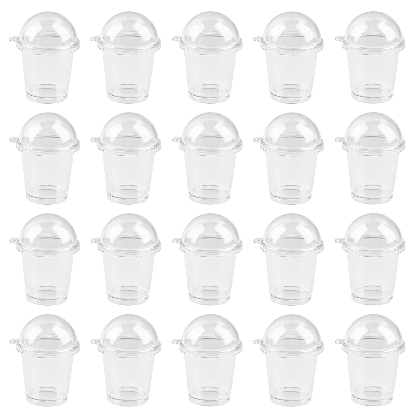 Auear, Mini Coffee Cups Keychain With Dome Lids Miniature Cup For Plastic Doll Dollhouse Diy Decoration Craft (20 Pack)