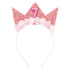 SuPoo 7th Birthday Decorations for Girl 7th Birthday Girl Headband Birthday Crown for Girls Glitter Hair Band for Party 7 Year O