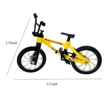 Bmx Toys Alloy Finger Bmx Functional Kids Bicycle Finger Bike Mini-Finger-Bmx Set… (Yellow)