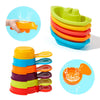 Amchsuri Baby Bath Toys For Kids Ages 1-3, 11 Pcs Mold Free Toddler Bath Toys For 2-4 Bathtub Water Table Pool Toys Stackable Boats And Spoons For Babies 6-12 Months Early Learning Educational Gift