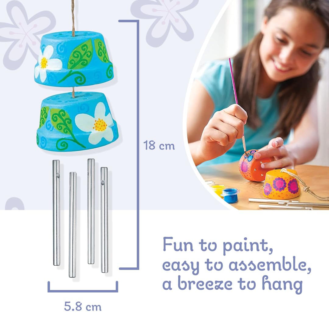 4M Make A Wind Chime Kit - Arts & Crafts Construct & Paint A Wind Powered Musical Chime Diy Gift For Kids, Boys & Girls