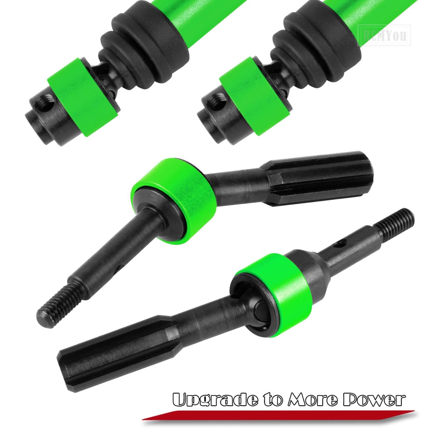 RCMYou RC Drive Shaft CVD Axles Upgrades Part for 1/10 Slash VXL 4X4,Rustler VXL 4X4,Stampede VXL 4X4,#45 Steel Front Rear Drive