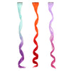 Sophia'S Set Of 3 Dress Up Fun Long Curly Colorful Ombre Rainbow Clip-In Hair Extensions For 18 Dolls, Aqua/Orange/Lavender