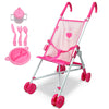 Doll Stroller Toy Anivia Realistic Doll Stroller Heart Design Gifts For Toddlers And Girls Foldable Baby Doll Stroller Toy(Witht