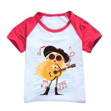 Hecendolame Short Sleeve cute Costume Princess suit Kids Children Girls T-shirt and Shorts Outfit Sets Red to 11-12years