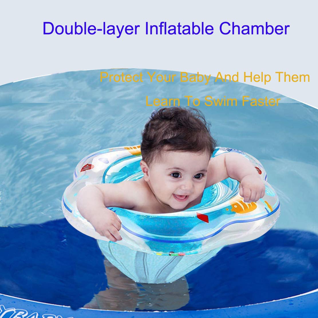 Baby Swimming Float Ring, Pool Swim Ring With Safety Seat For Baby Age 12-48 Month, Double Airbag, Suitable Baby Swim, Bath Or S
