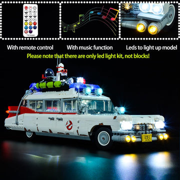 Led Lighting Kit Only - Light Set Designed For Lego Ghostbusters Ecto-1 10274 Building Blocks Model - Without Lego Bricks Set (Rc Sound Version)