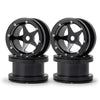 MOHERO 2.2    Alloy Beadlock 1/10 RC Wheels Rims 40mm for Crawler Axial Wraith Rock Car Pack of 4 (Black)