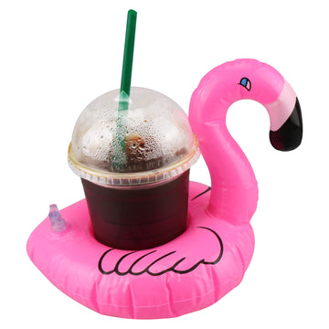 AOUTACC 12 Pack Inflatable Drink Cup Holders - Palm Tree, Flamingo, Pineapple, Cactus - Medium - Polyvinyl Chloride