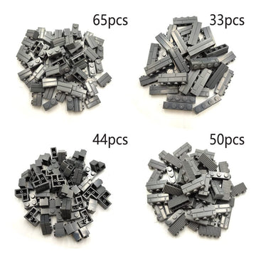 192Pcs Masonry Walls Dark Gray Building Bricks Loot Pieces Accessories Brick Bazaar Compatible Classic Creative Toy (Dark Gray)