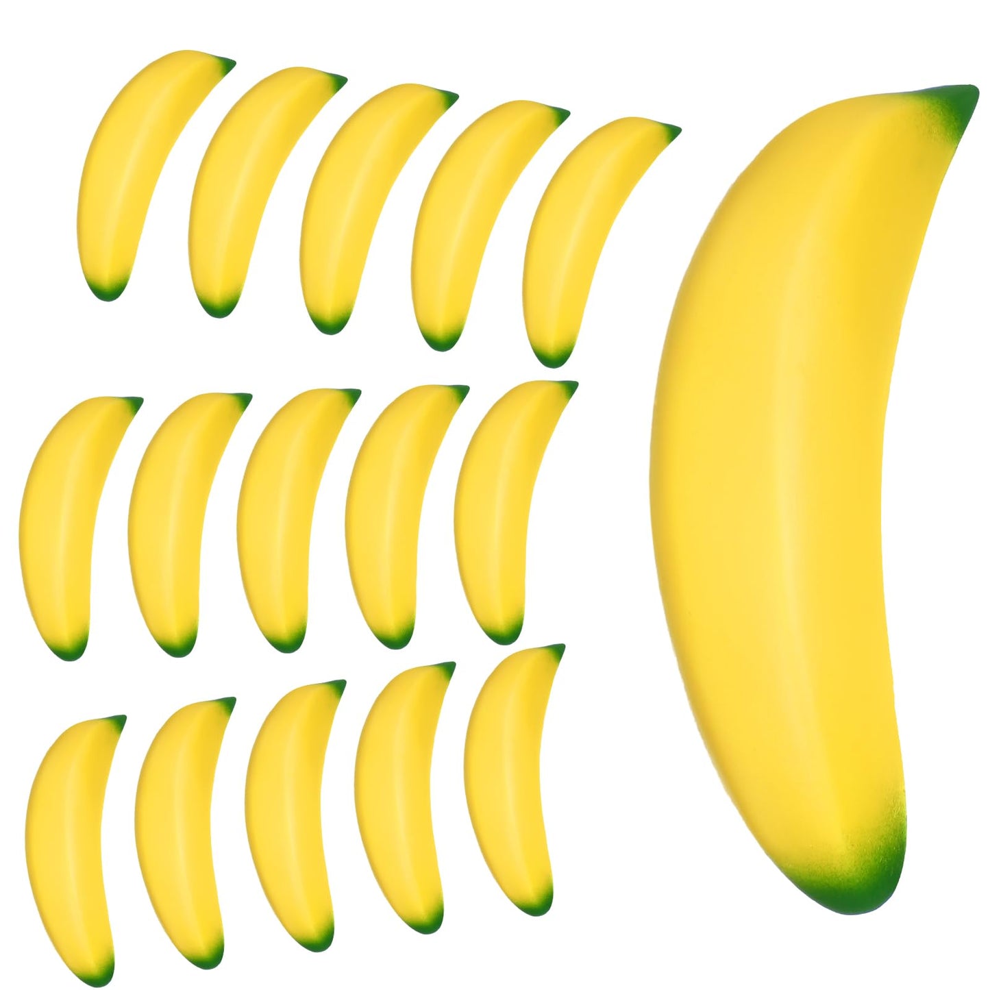 Kasyat 15 Pieces Banana Stress Toys Stretchy Bananas Stress Toys Banana Pu Toys Relief Banana Stress Balls Tiny Party Supplies For Stress Relief Party Favors (3.94 Inches)