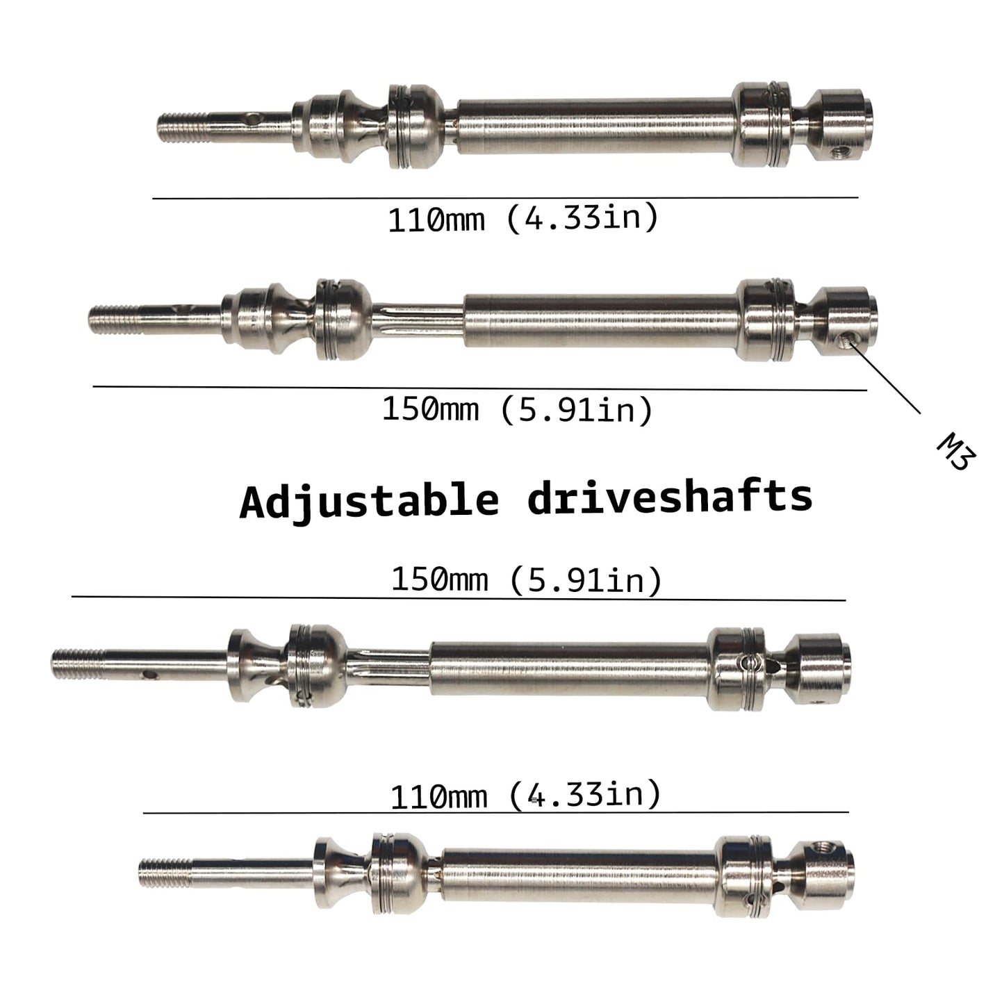 1:10 RC Car Drive Shaft CVD Replacement Parts for Traxxas Slash 4X4, Slash 4X4 Ultimate, Slash 4X4 VXL, Slash VXL, Rustler 4X4 V