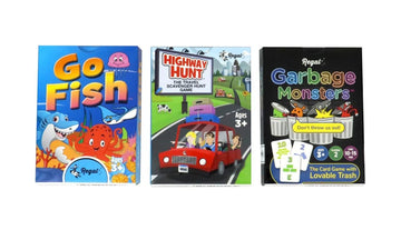 Regal Games - Go Fish, Garbage Monsters, Highway Hunt Card Games Set - Family-Friendly, Fun Card Games - Search & Find, Matching