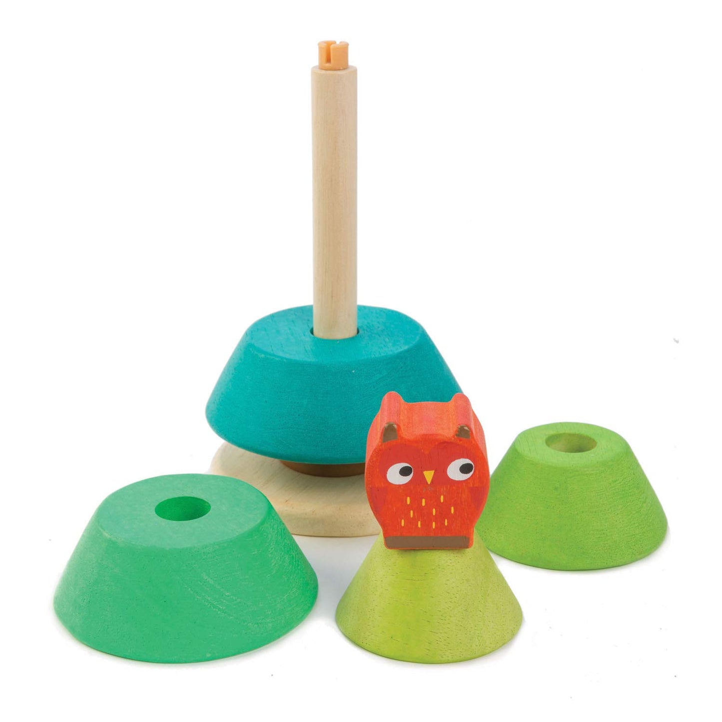 Tender Leaf Toys - Stacking Fir Tree - Wooden Tree Top Sorter And Stacker - Educational Toy For 18M+