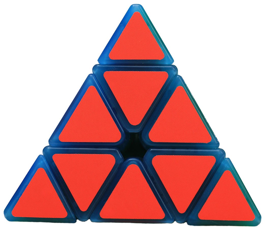 Tanch Fluorescent Pyramid Speed Cube Glow In The Dark Triangle Cubes Puzzle Luminous Magic Cubes Blue
