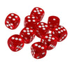 Yiotfandoll 10PCS Polyhedral Dice D6 Dice 16mm Acrylic Dice Game Dice for RPG MTG DND Dice Table Games (Transparent Red)