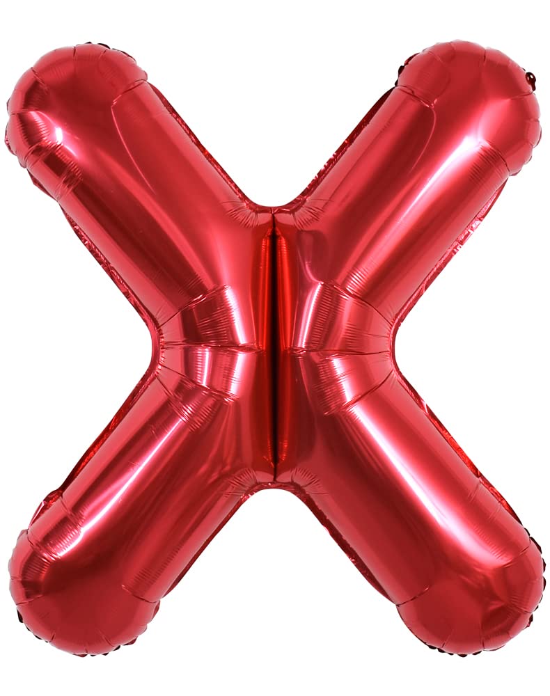 Toniful 40 Inch Large Bright Red Letter Balloons A-Z, Giant Jumbo Helium Foil Mylar Big Letter X Balloons For Birthday Party Ann
