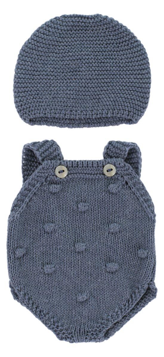 Miniland Clothes For Dolls 12 5/8'' Knitted Outfit Rompers & Bonnet - Eco, Made In Spain, Quality, Role Play, Educational