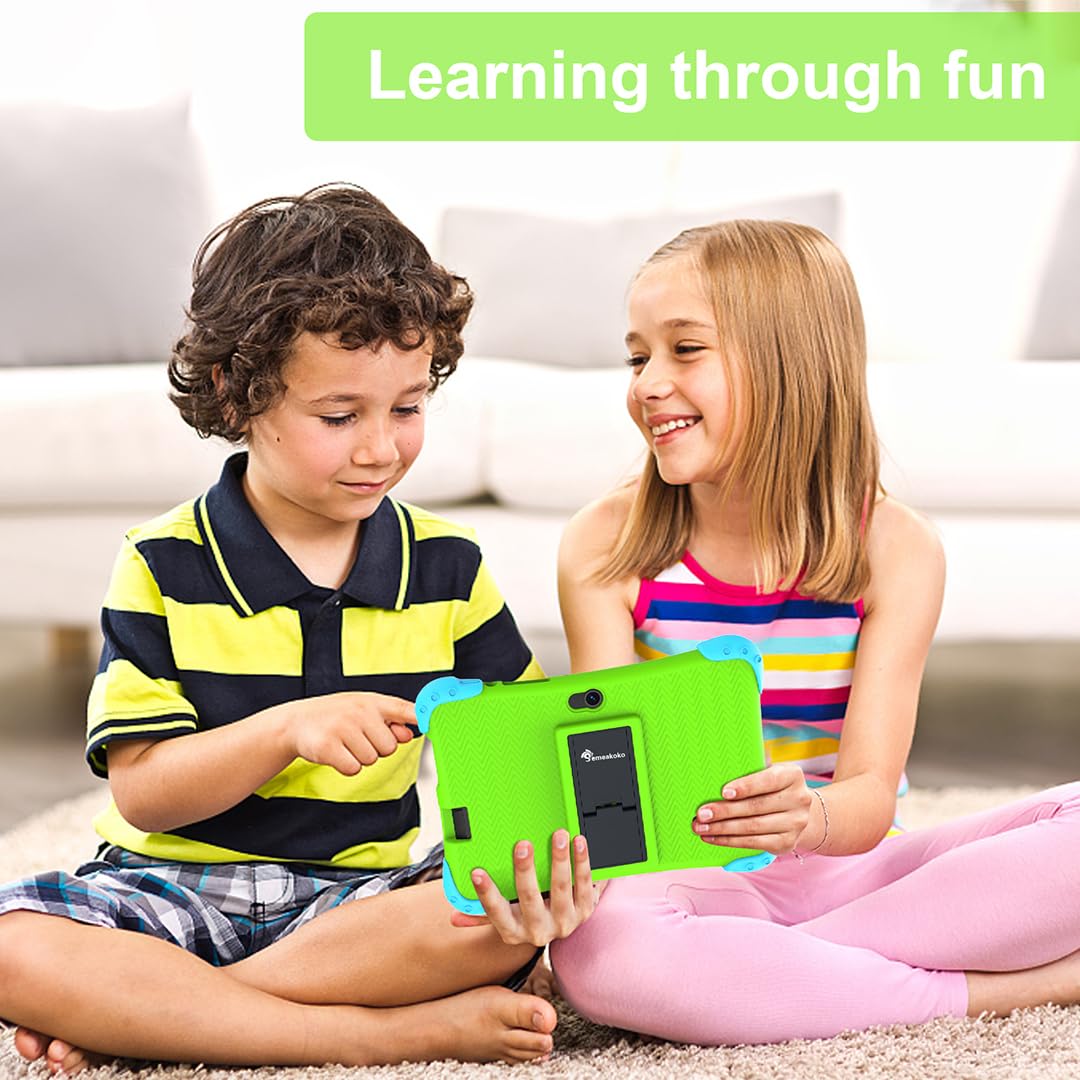 Semeakoko 7 Inch Kids Tablet with Android 12 - Age 2-12,Quad-Core 2GB/32GB,iWawa Learning App,Early Childhood Education,Parental