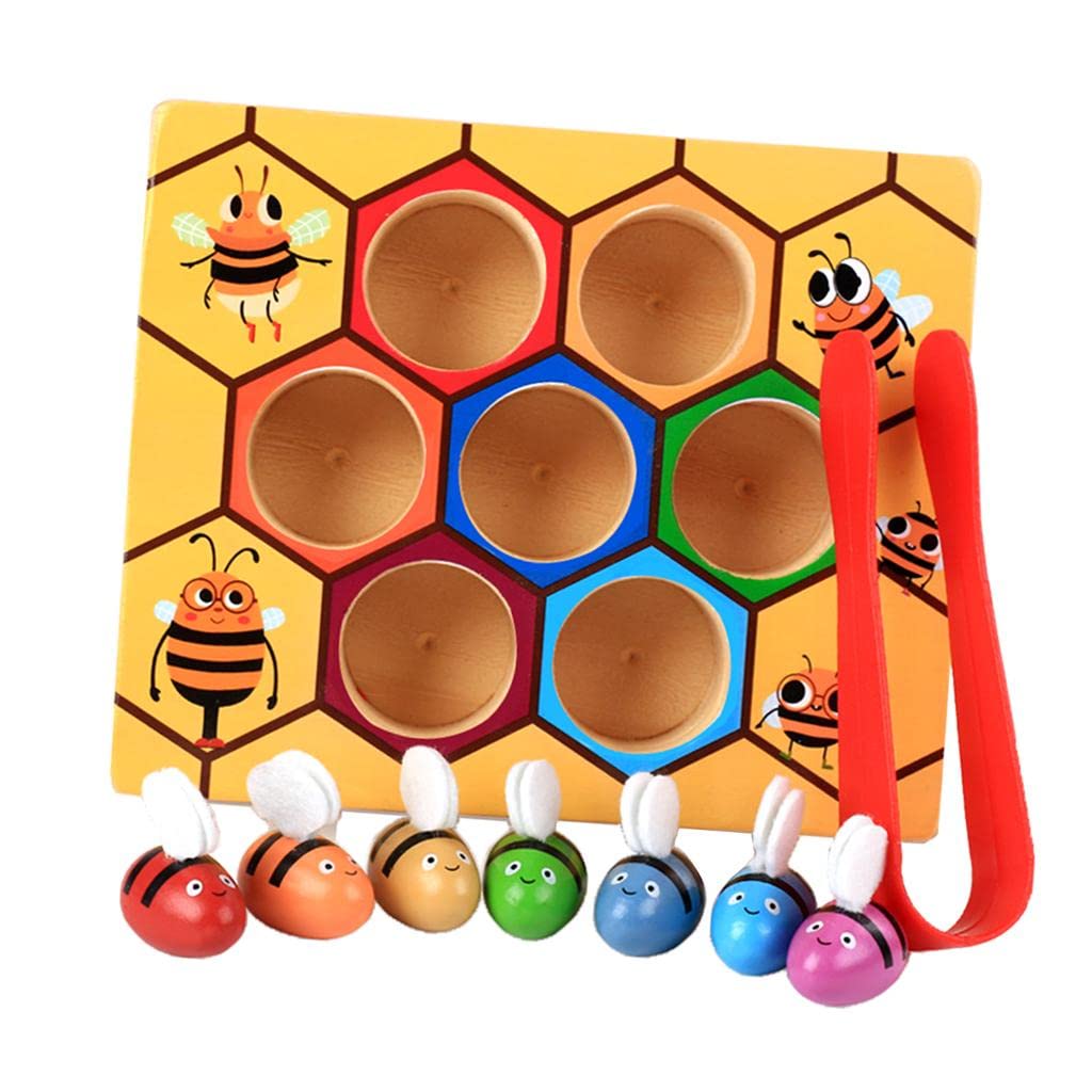 Merishopp Wooden Montessori Bee Cliping Box & Consecutive Numbers Sorting Kids Toy | Toys & Hobbies | Preschool Toys & Pretend P