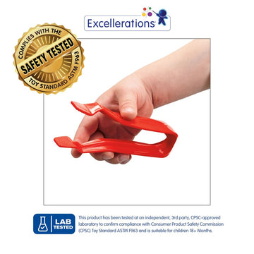 Excellerations Easy Squeeze Jumbo Tweezers 4-3/4 Inches L X 1-3/4 Inches W X 1 Inches H Set Of 12 For Preschool, Educational, Pr