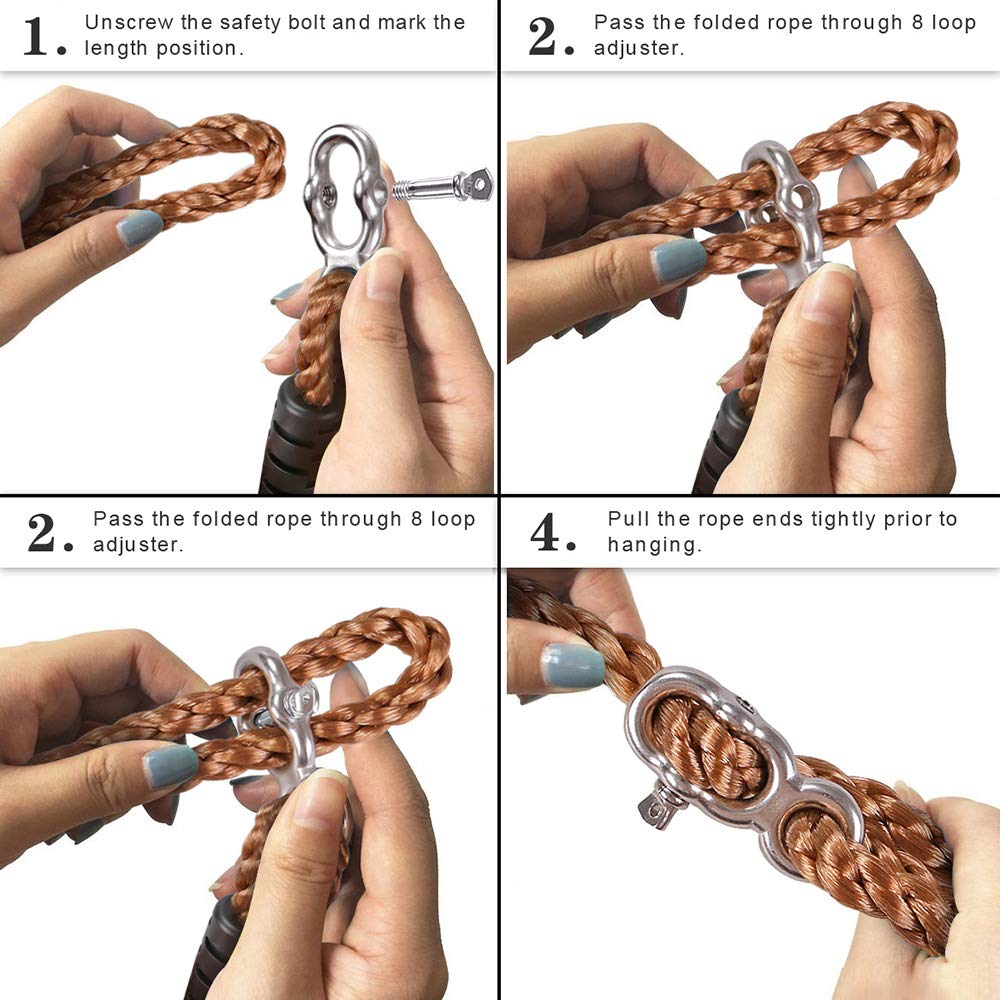 Seleware Tree Swing Ropes Hammock Chair Straps Hanging Kit, Length Adjustable Nylon Rope Holds To 1000Lbs, Perfect For Playgroun