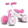 Wdmiya Baby Balance Bike for 1 Year Old Girls, 10-36 Months, Pink Butterfly, Aluminum, No Pedal, Soft Seat, Great Birthday Gift