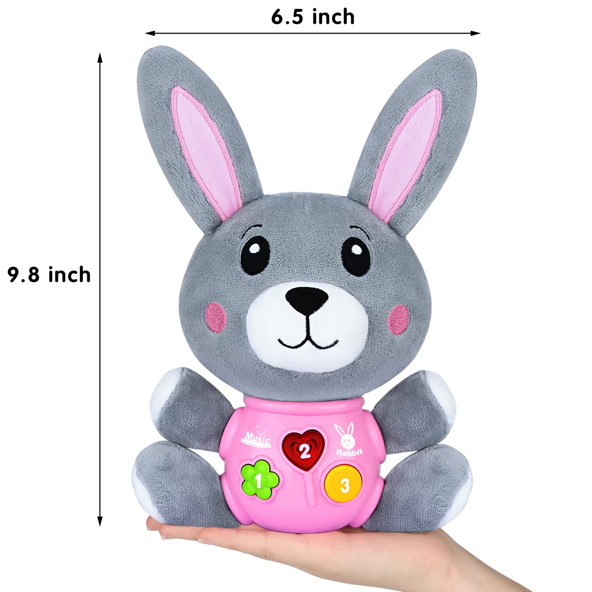 Aodesem Baby Toys 6 To 12 Months - Musical Infant Baby Toys 0-6 Months Newborn Plush Rabbit Toys - Light Up Baby Toys For 1 Year