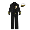 CIFITERY Navy Admiral Costume for Kids Ship Captain Uniform for Boys Halloween Dress Up Career Day Birthday Gifts