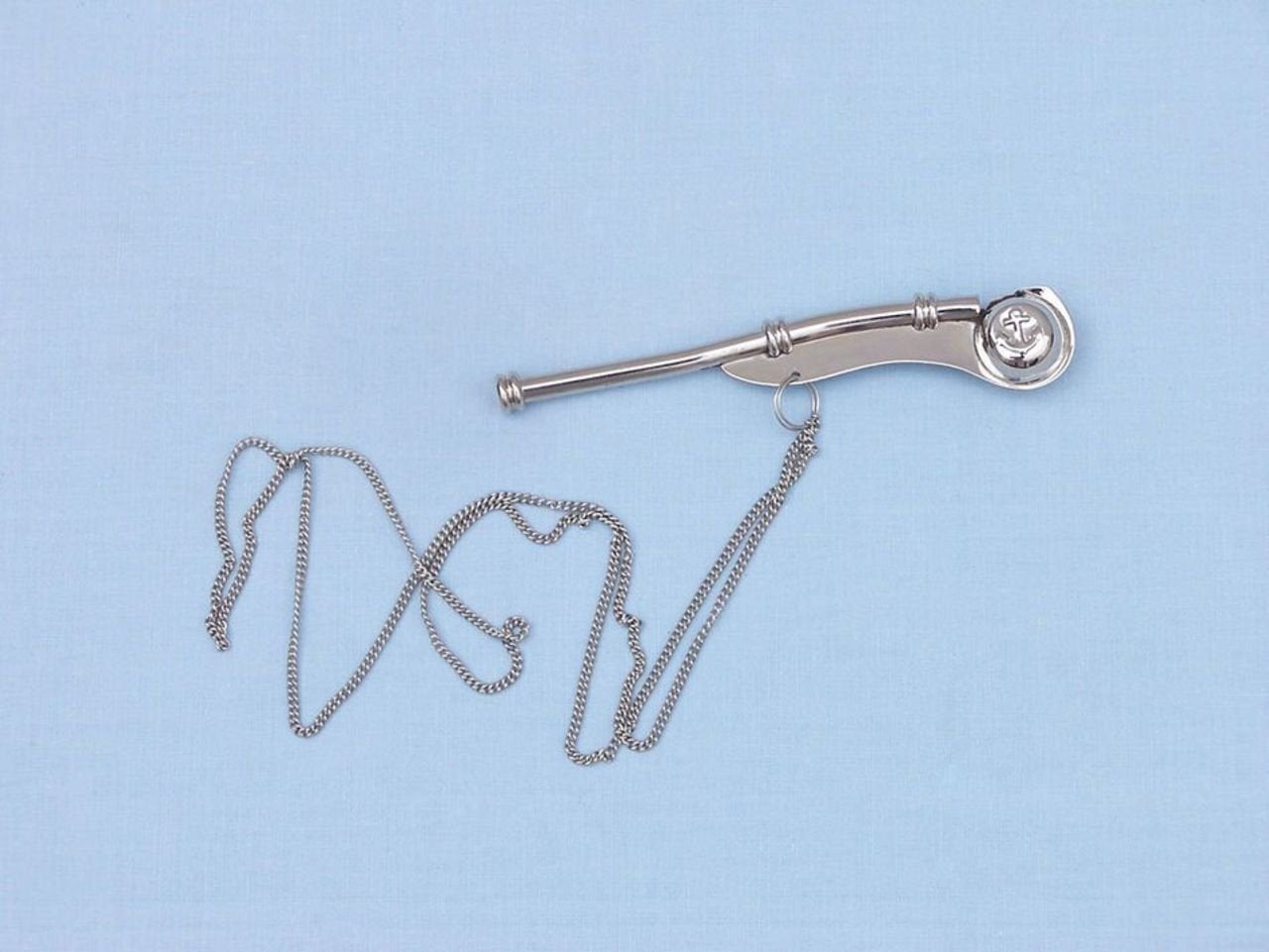 Hampton Nautical 3Xglass-101 (Bosun) 5' W/Black Rosewood Box-Nautical Chrome Boatswain Whistle, Silver