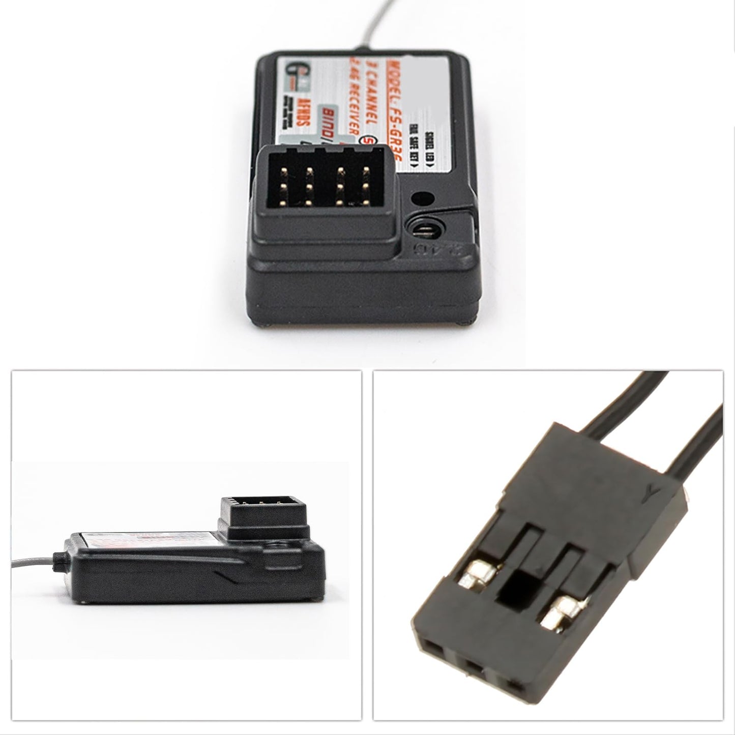 Sunydog Rc Receiver,2Pcs Fs-Gr3E Afhds 2.4G 3Ch Receiver For Fs-Gt2 Fs-Gt2B Fs-Gt3B Fs-Gt3C Fz-It4S Rc Car Boat