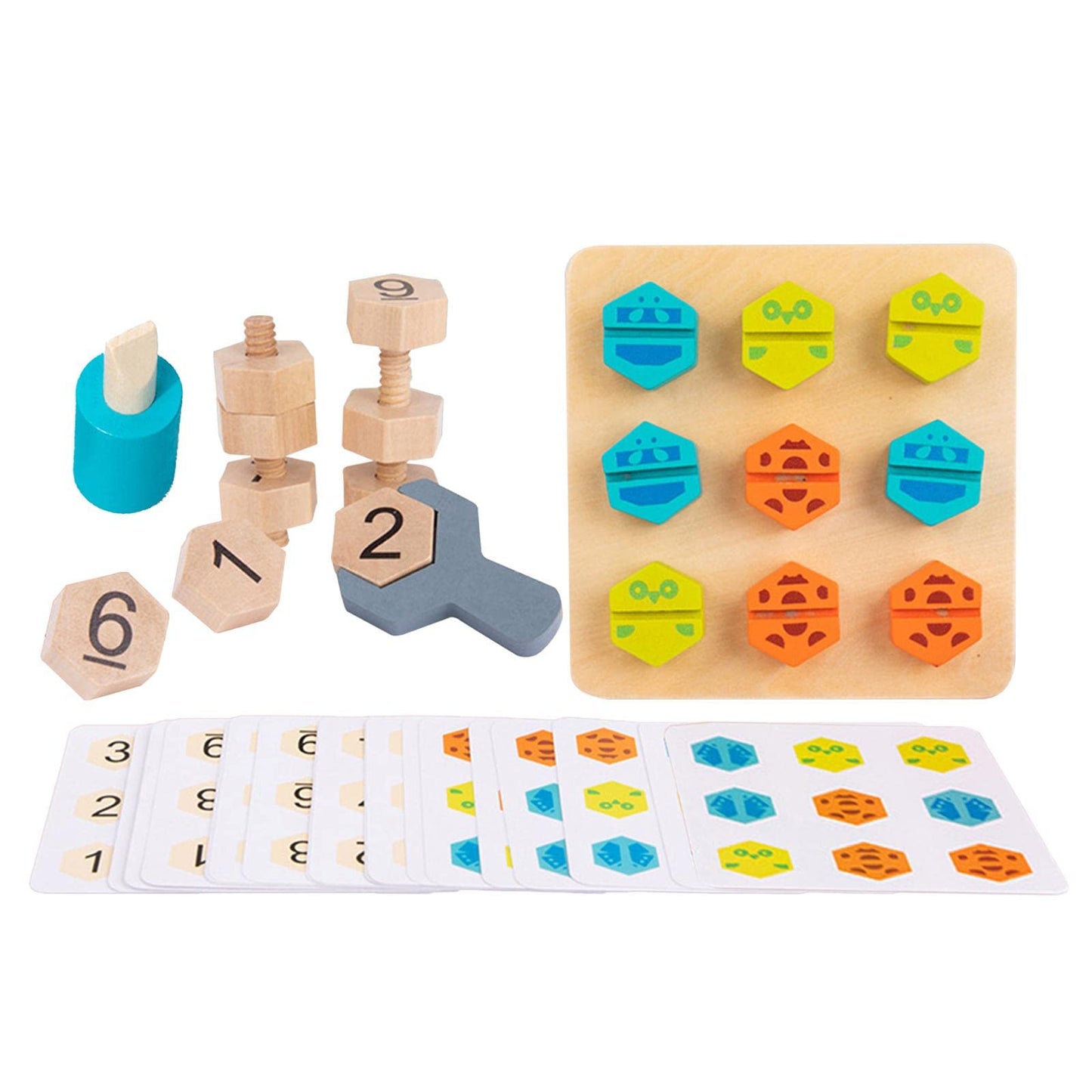 Atorse Colorful Montessori Wooden Shape Puzzle Early Learning Stacking Kids 36|Toys & Hobbies | Preschool Toys & Pretend Play |