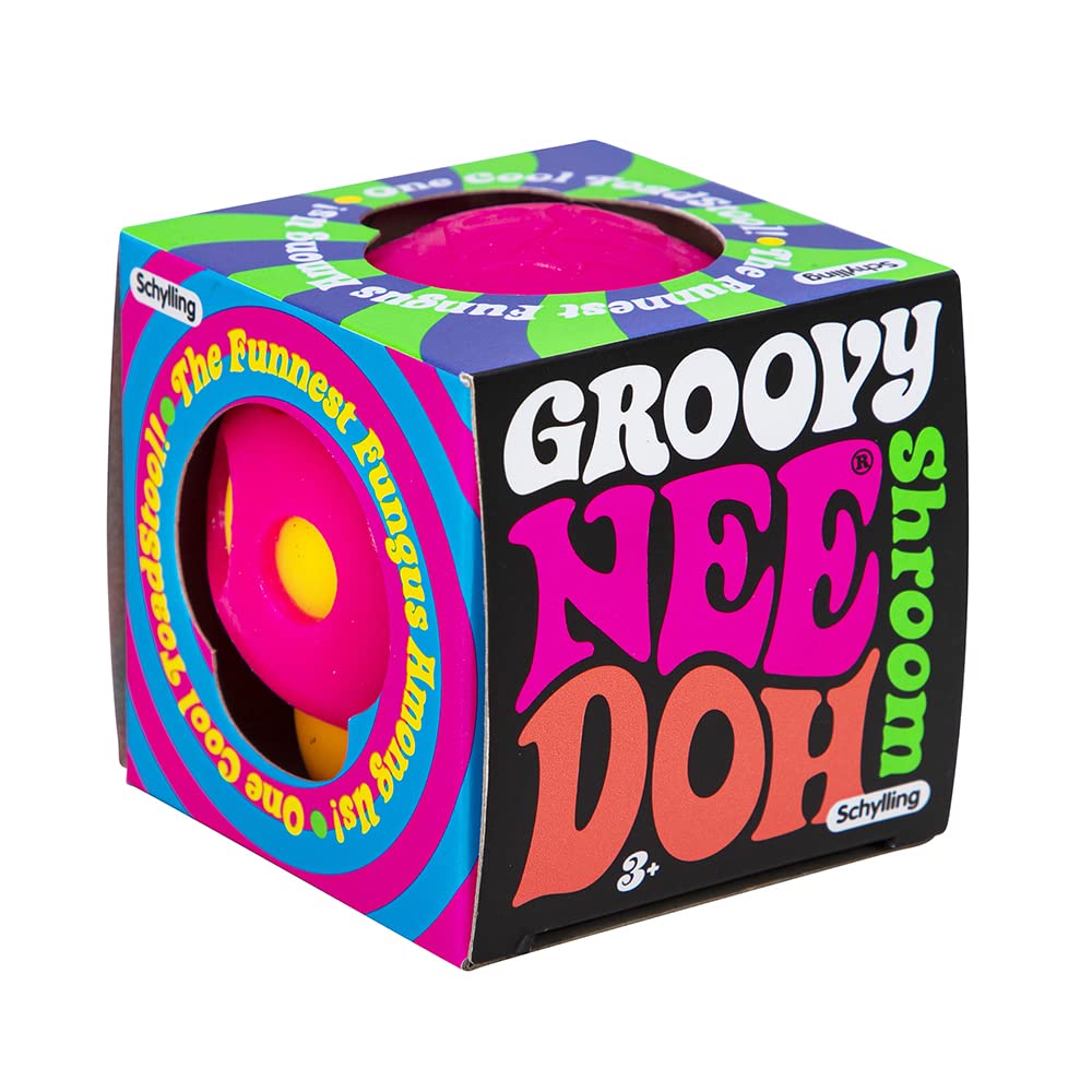 Schylling NeeDoh Shroom - The Groovy Glob! - Assorted Colors 2.7 x 2.7