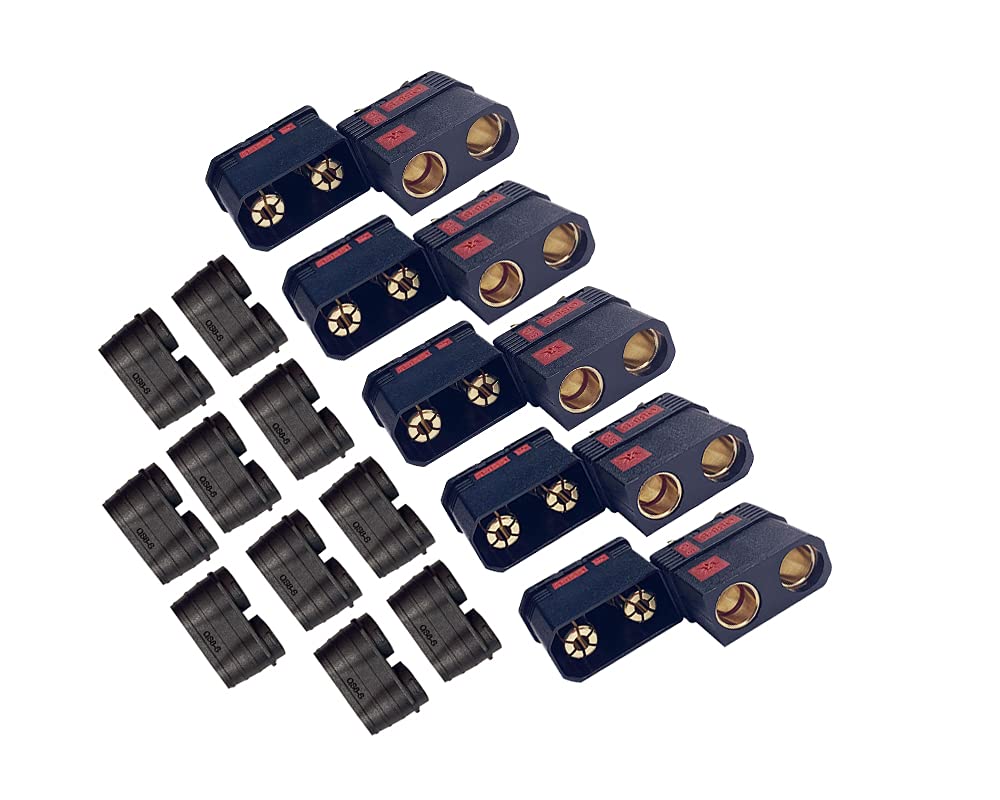 BABUVYA High Current Antispark Connector Male and Female QS8-S Black Application with Remote Control Toys Drone Battery Charger
