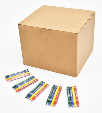 Madisi Crayons Bulk Pack, Regular Size, 250 Packs, 1000 Count, Wax, Red, Model PE-C04-250