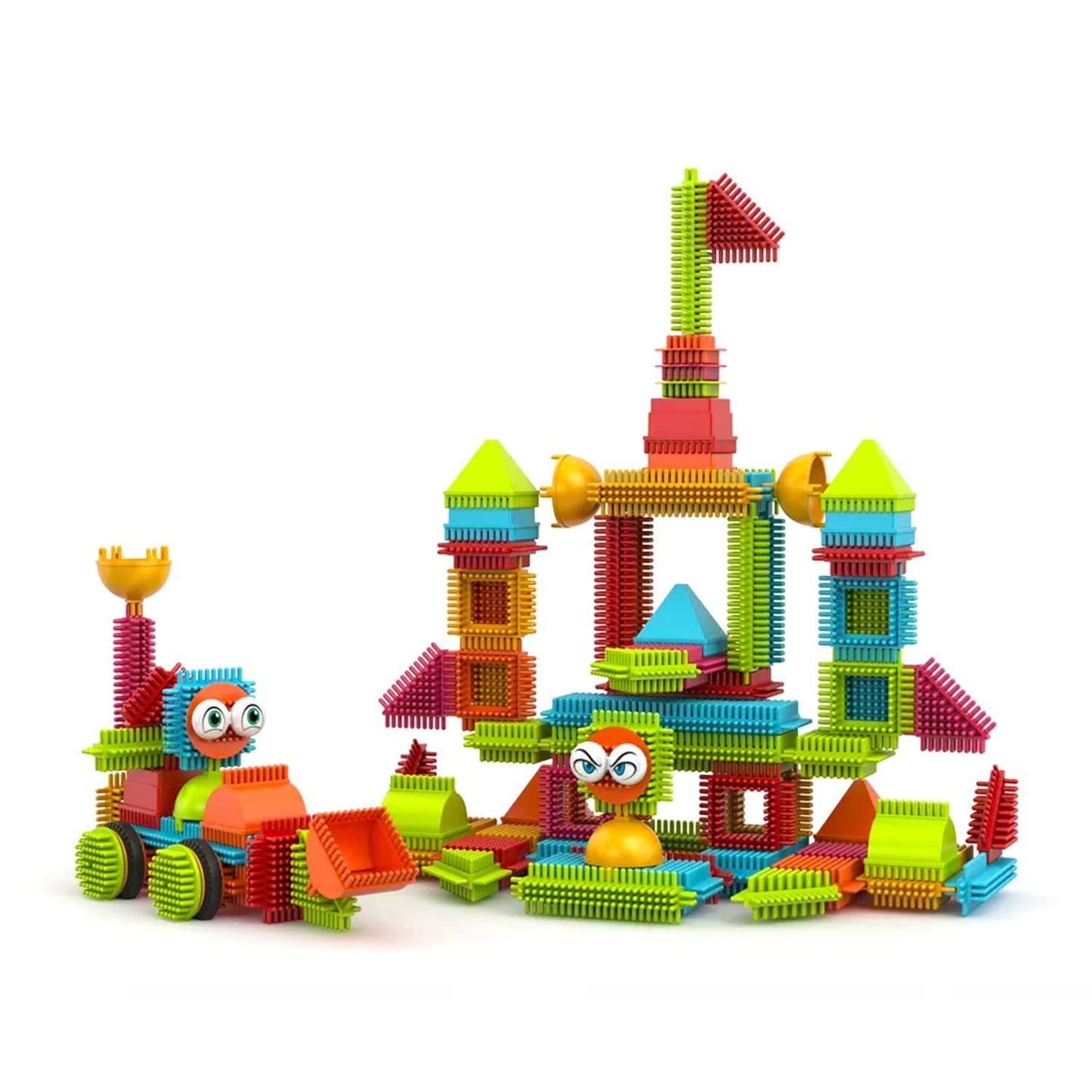 Contixo St5 Bristle Shape 3D Tile Stem & Steam Building Set 144 Pcs Educational Construction Blocks For Kids Ages 3-8, Creative Stacking, Hands-On Learning, Safe & Durable Design, Imaginative Play