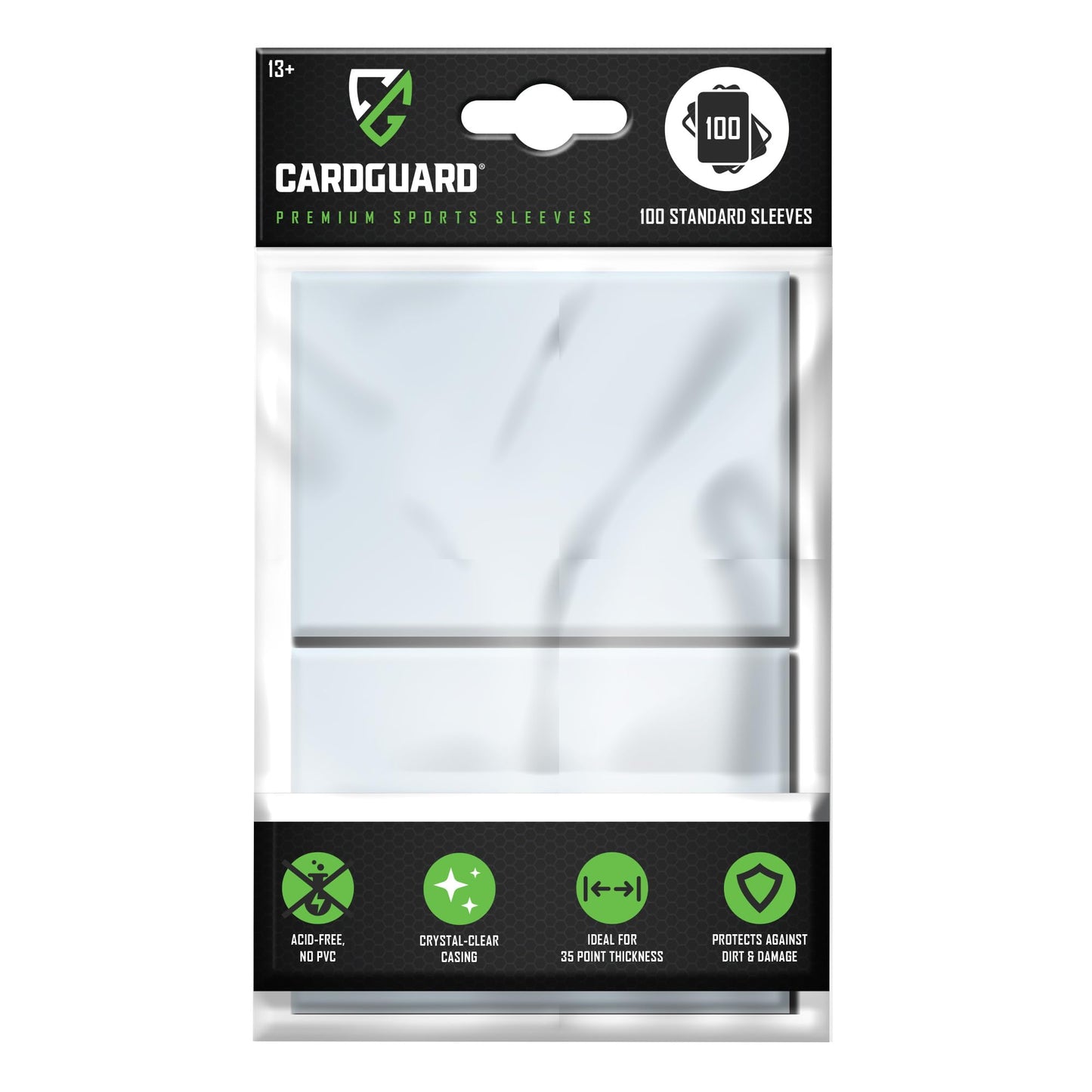 Cardguard Premium Card Sleeves, 100 Count, Clear
