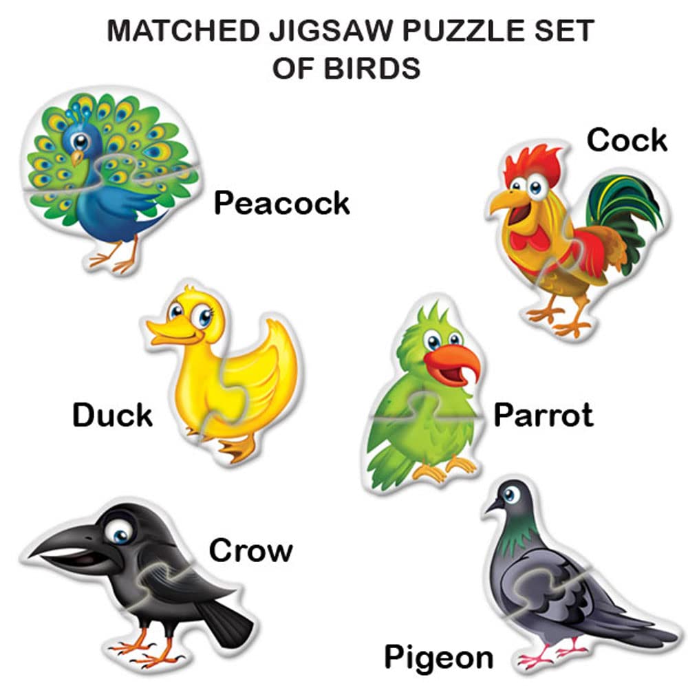 TOYKRAFTT Chunky Infant Floor Puzzle Toy, 2 Piece Puzzles for Kids Age of 2-3 Years, Animal Puzzles for Boys Girls, Educational