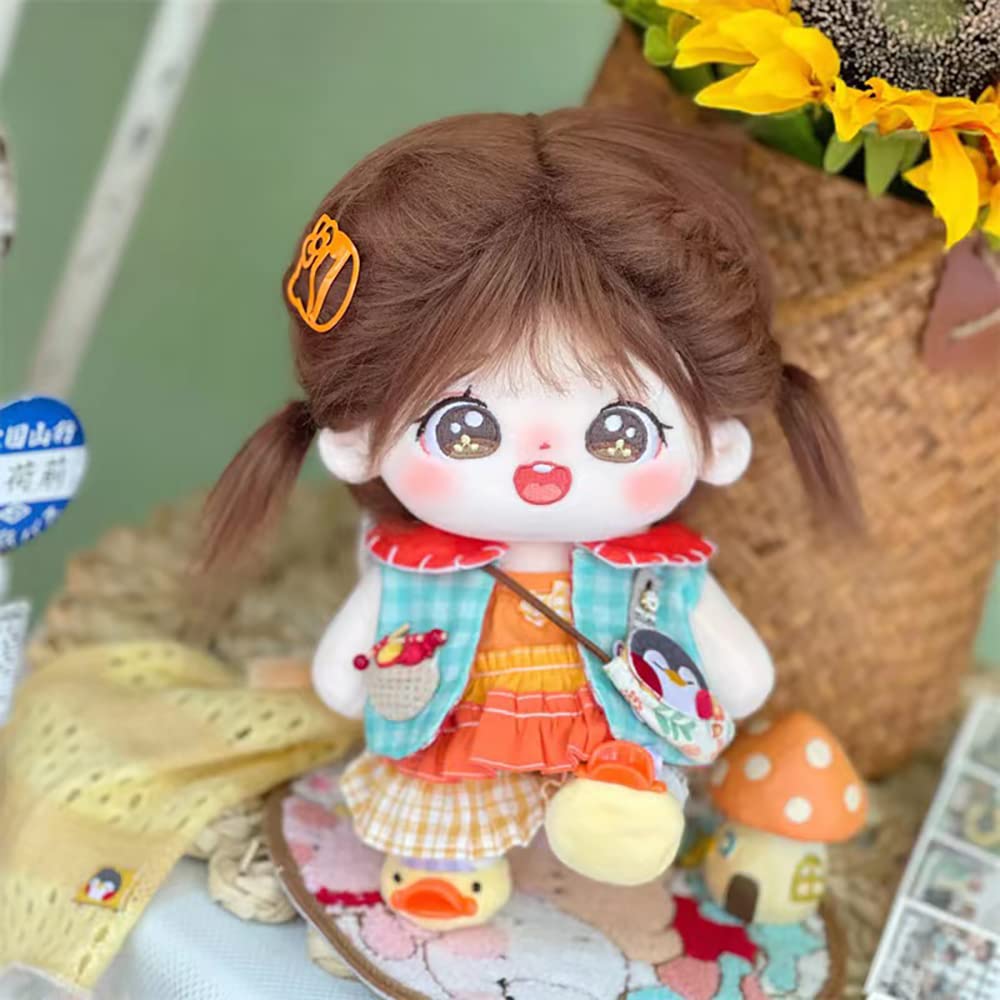 Niannyyhouse 20Cm Plush Doll Girl Humanoid Stuffed Body No Attribute 8'' Normal Body Wearable Clothing Dress Up Gifts (A-34-With